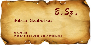 Bubla Szabolcs névjegykártya